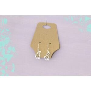 Sterling Silver Openwork Dog Earrings